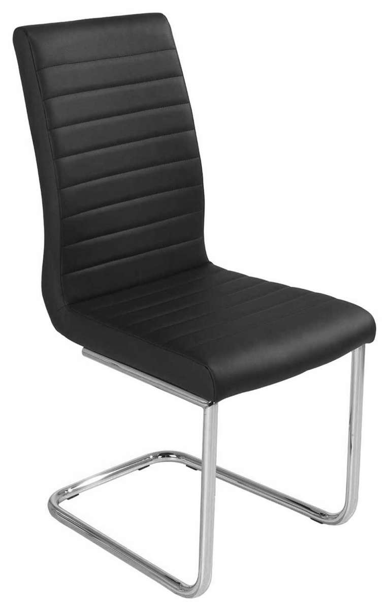 Esszimmerstuhl aus Kunstleder in schwarz | Mobile Wohnspass