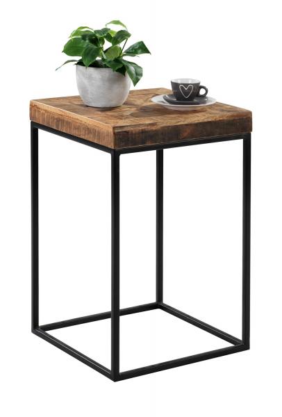 Beistelltisch aus Mangoholz und Metall, 38 x 60 cm | Mobile Wohnspass