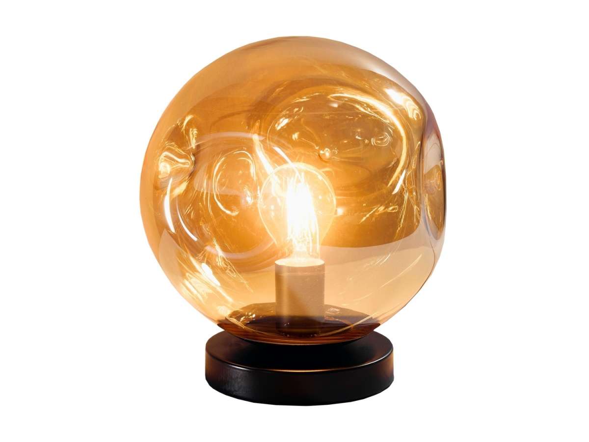 Tischlampe in bernsteinfarben, E 27 | Mobile Wohnspass